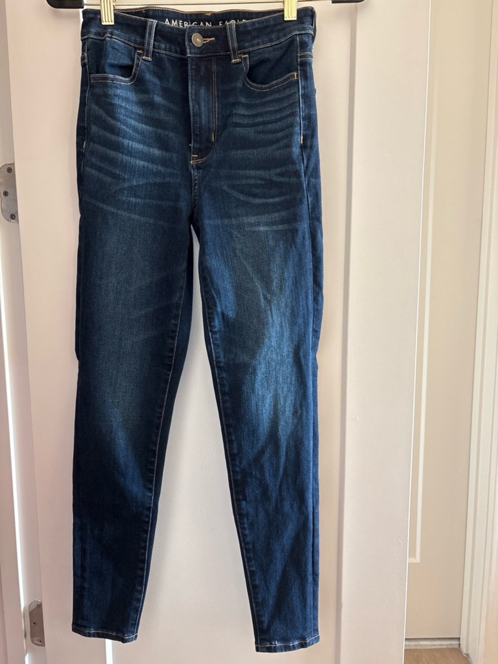 American Eagle Outfitters Dark Blue High-Rise Skinny Jeans
